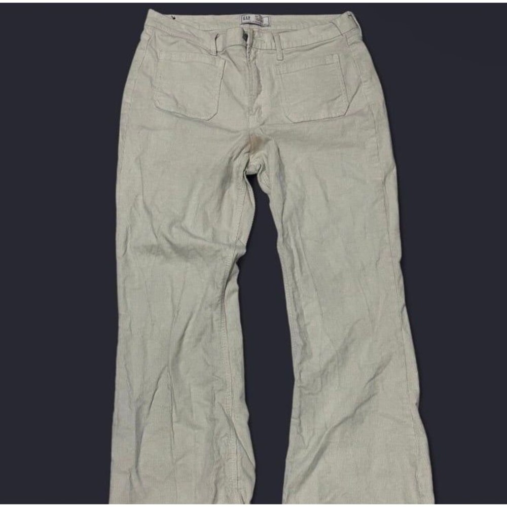 Gap 70s flare high rise cream pants Size 32x31" #highrise #flares